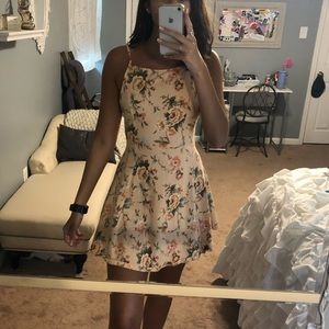 Light pink floral mini dress Urban Outfitters